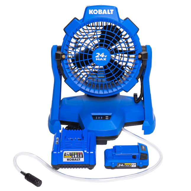 [SALE] Kobalt 7in High Velocity Misting Fan Battery Powered Indoor Outdoor Blue