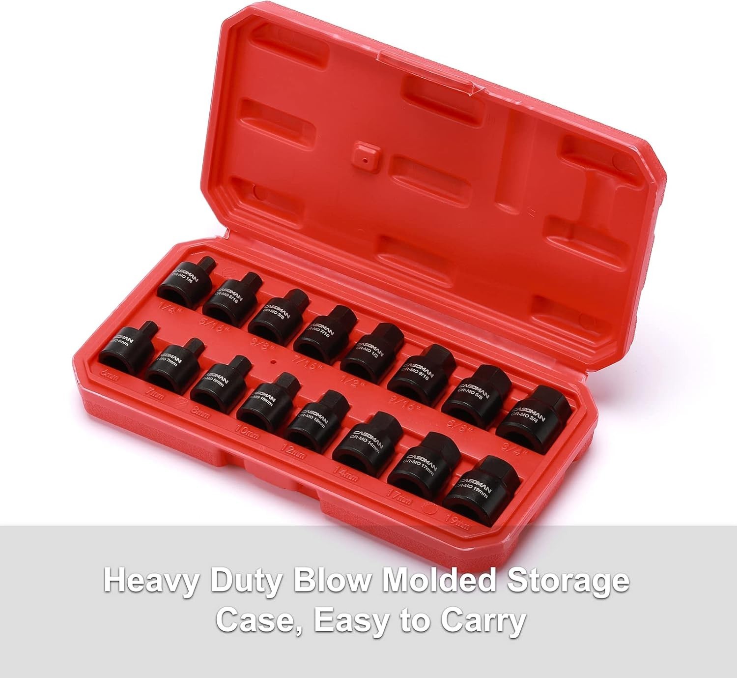 16 Pc Low Profile Impact Hex Driver Set, SAE Metric