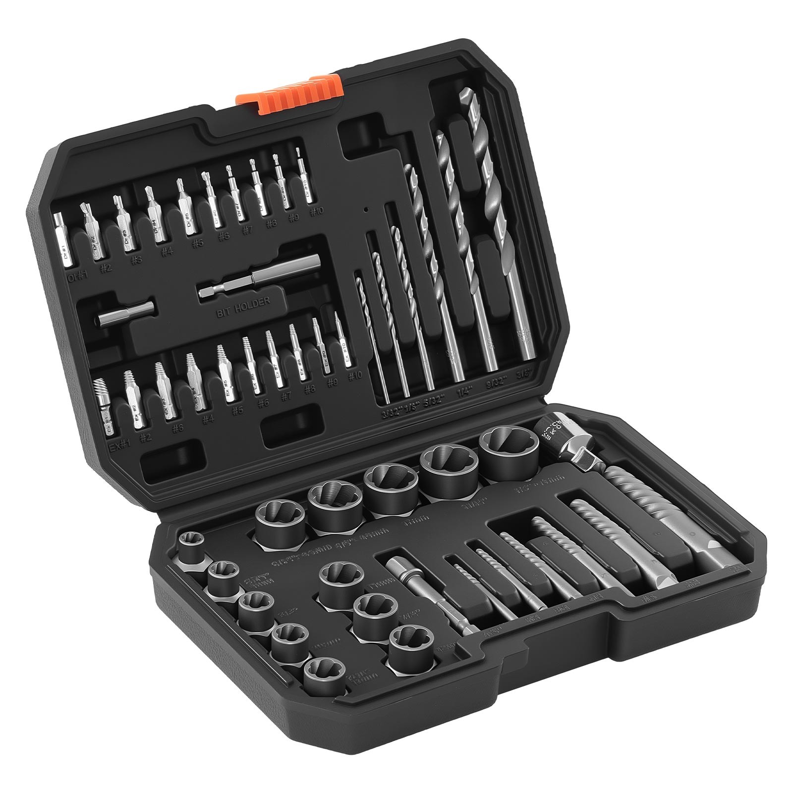 VEVOR Screw Extractor Set with Drill Bits Easy Out Nut Bolt Extractors 49 Pieces