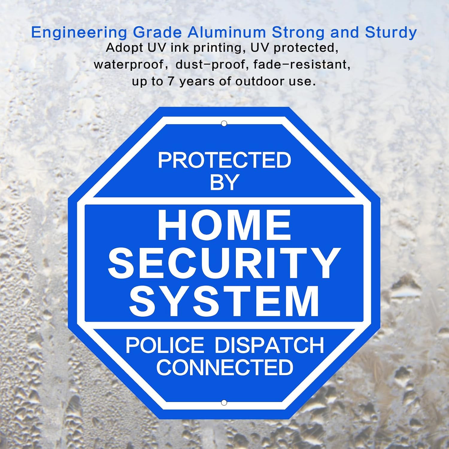 2 Pack Home Security Sign 10×10 Reflective Aluminum Yard Warning Police Dispatch