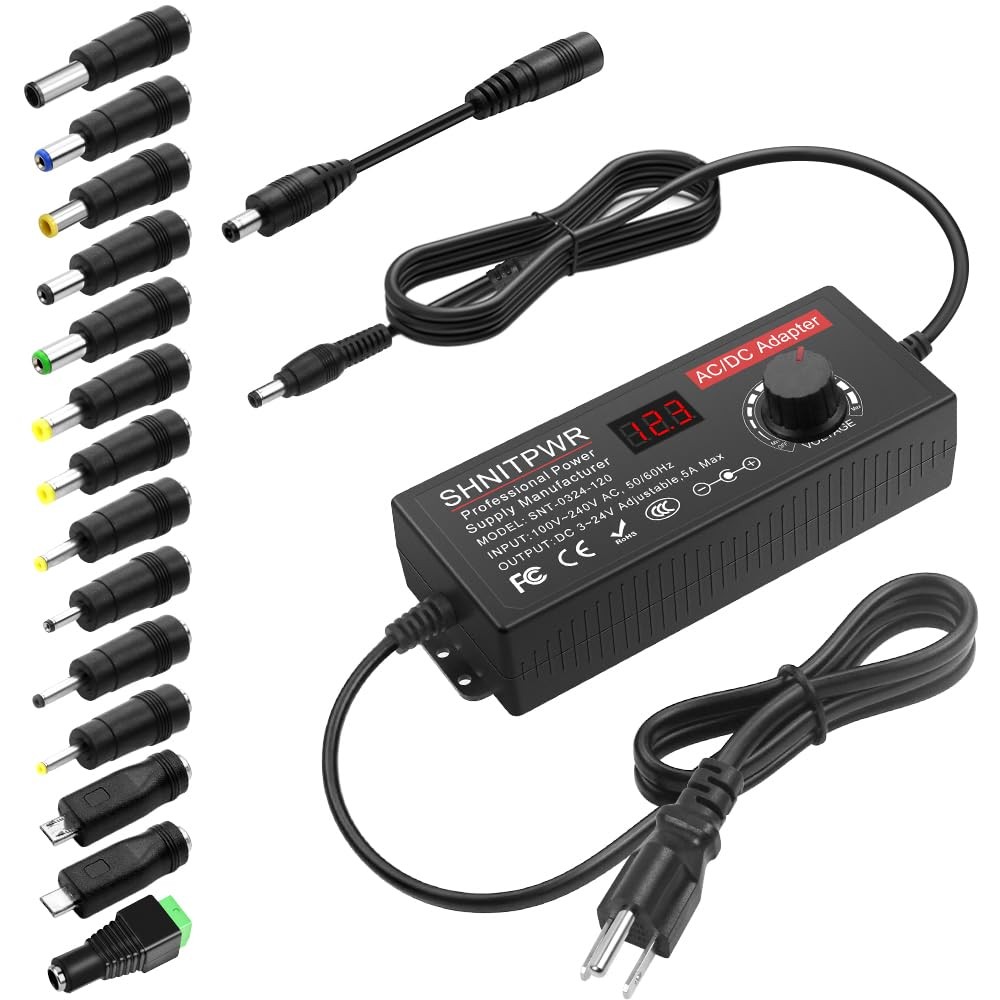 SHNITPWR AC Adapter 120W Universal Power 4V 5V 3.5V-24V 120W, Black