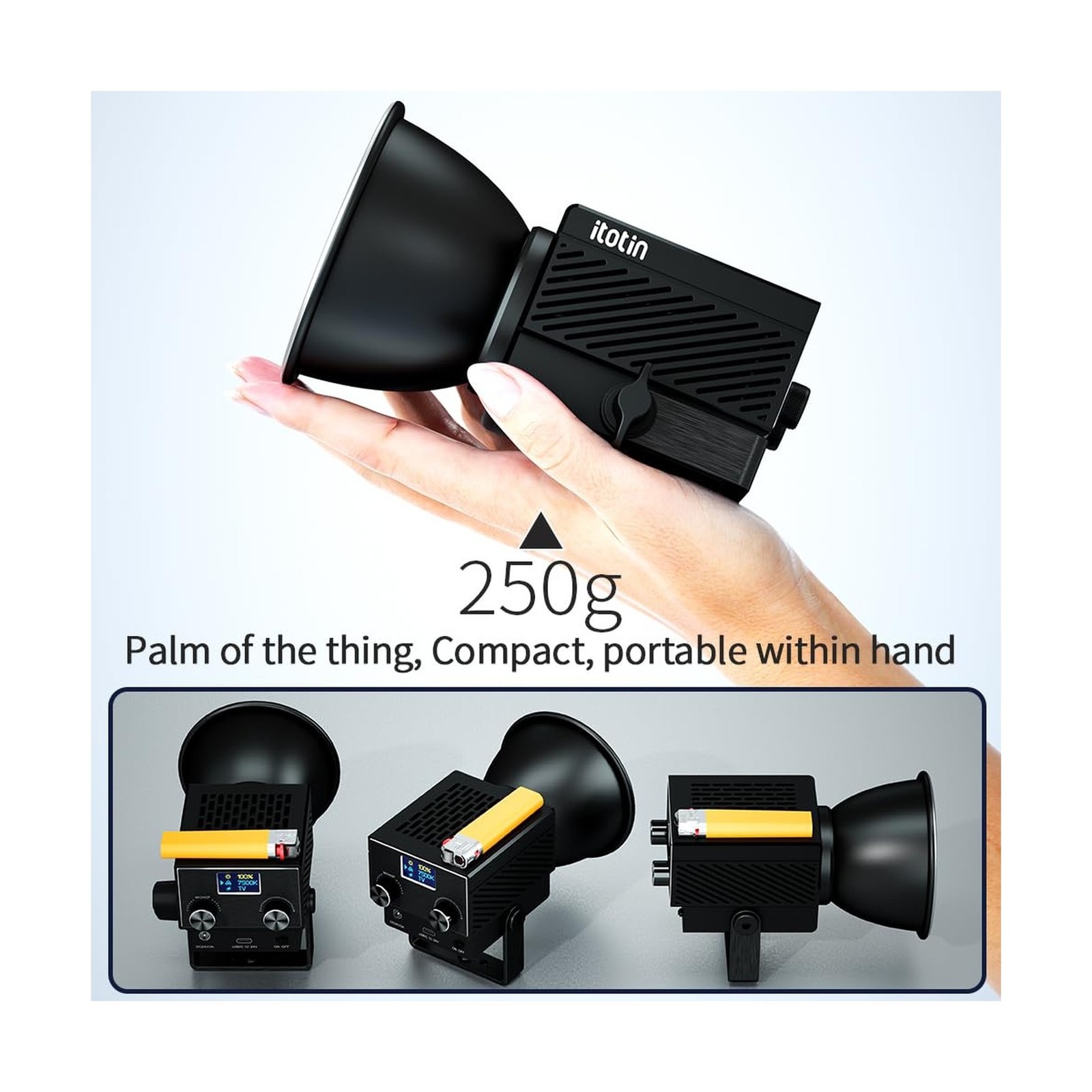 Light for Photography, Bi-Color Portable LED Video Lighting 60W COB Continuou…