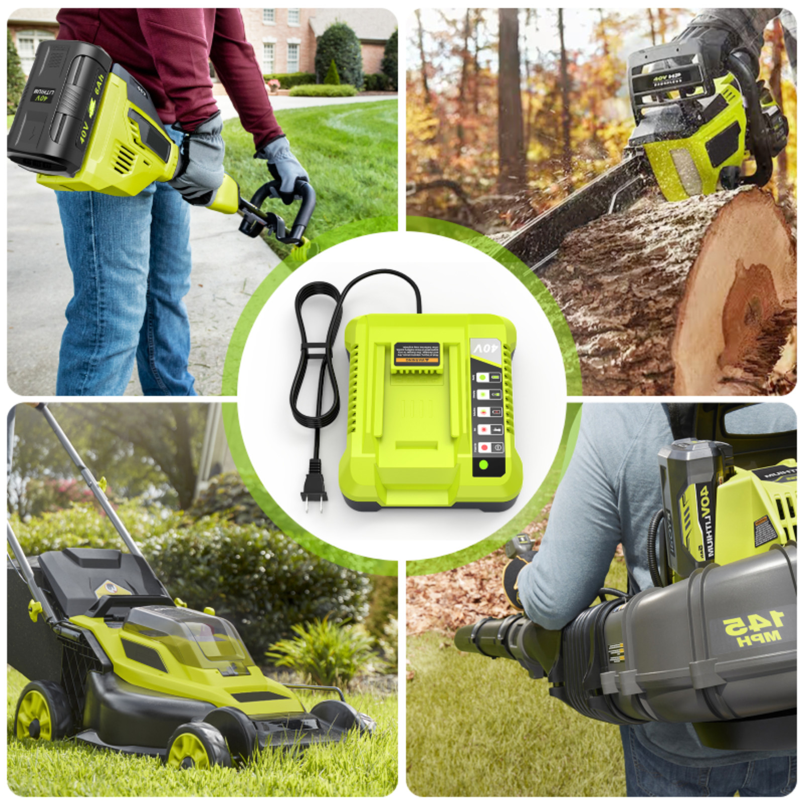 40V Fast Rapid Charger for Ryobi Lithium-ion Battery 40Volt OP401 OP4060 OP4050