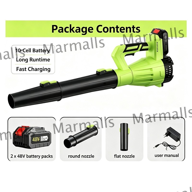 New Cordless Leaf Blower 650CFM/280MPH & 6 Speed Levels Electric w/2 Batteries