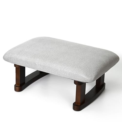 Small Footstool Office Under Desk Ottoman Padded Hassock 16.1″(41cm) x Grey