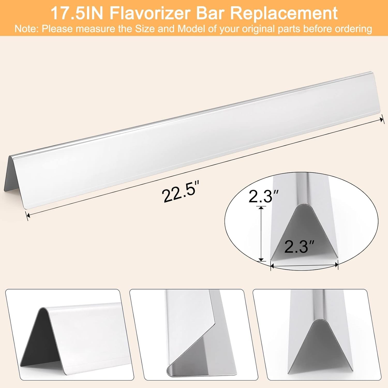 22.5″Flavorizer Bars for Weber 7536 65903 Spirit 700 Genesis Silver B/C Gold B/C