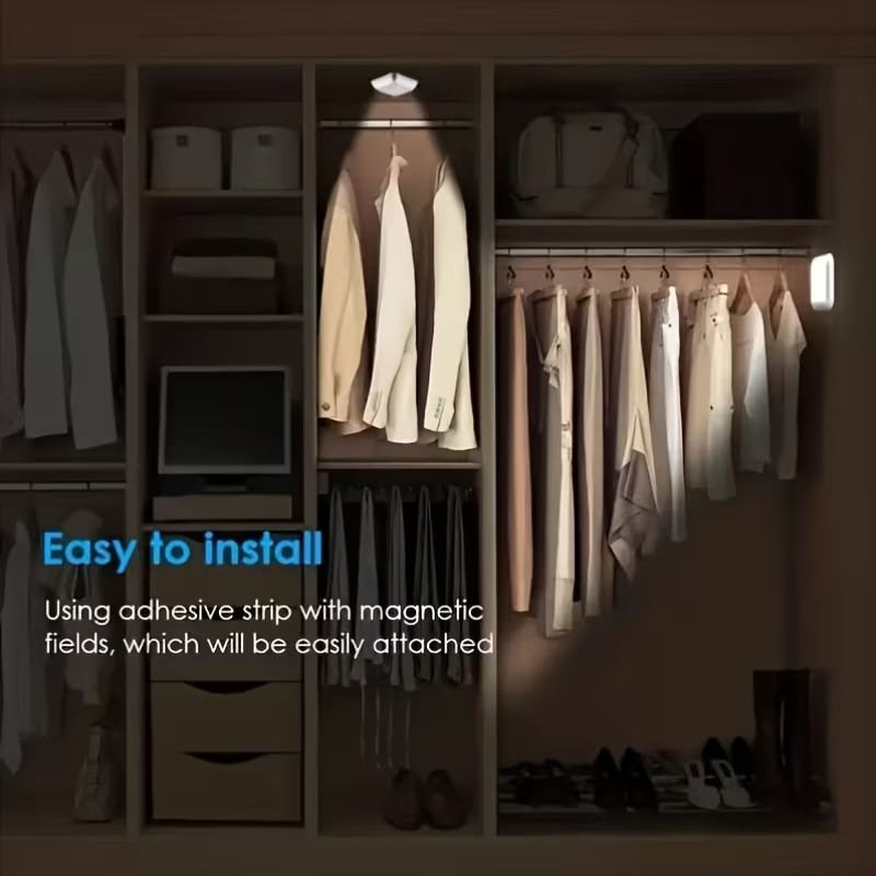 Motion Sensor LED Night Light Battery Powered Indoor Closet Cabinet Wall Cabinet