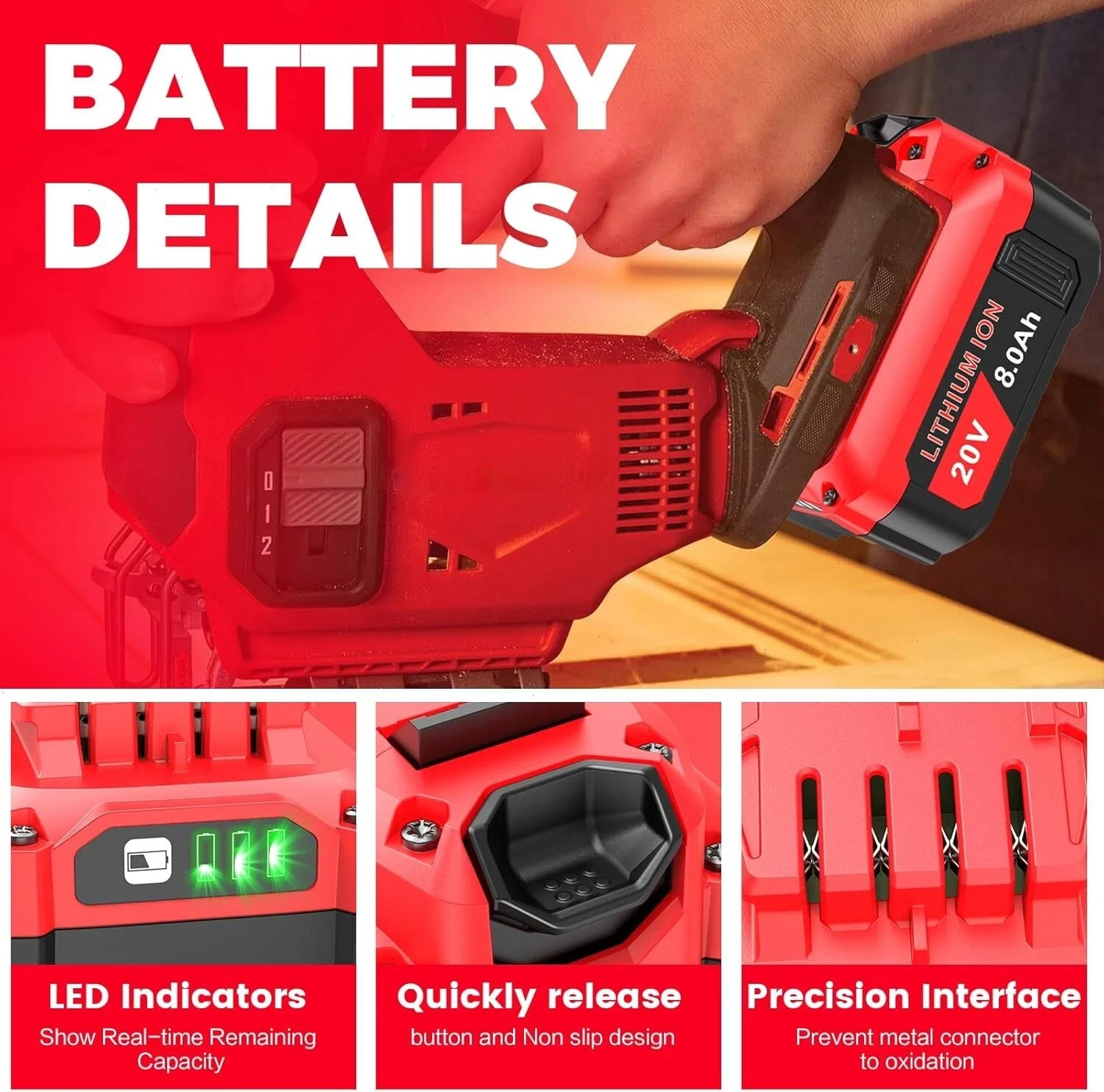 2PACK 20Volt For Craftsman V20 8.0Ah Li-ion Battery CMCB204 CMCB202 /Charger