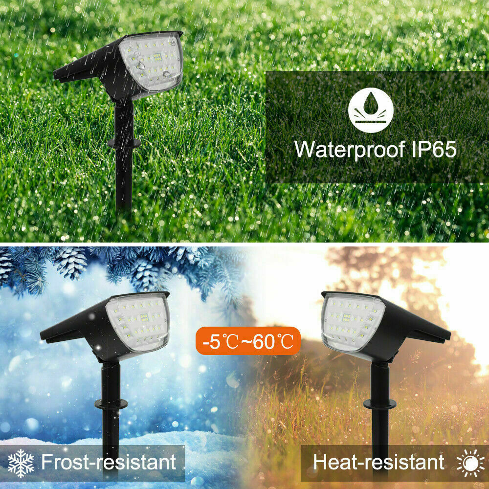 T-SUN 20 LED Solar Spotlights Floodlights Landscape Yard Garden Outdoor Light US