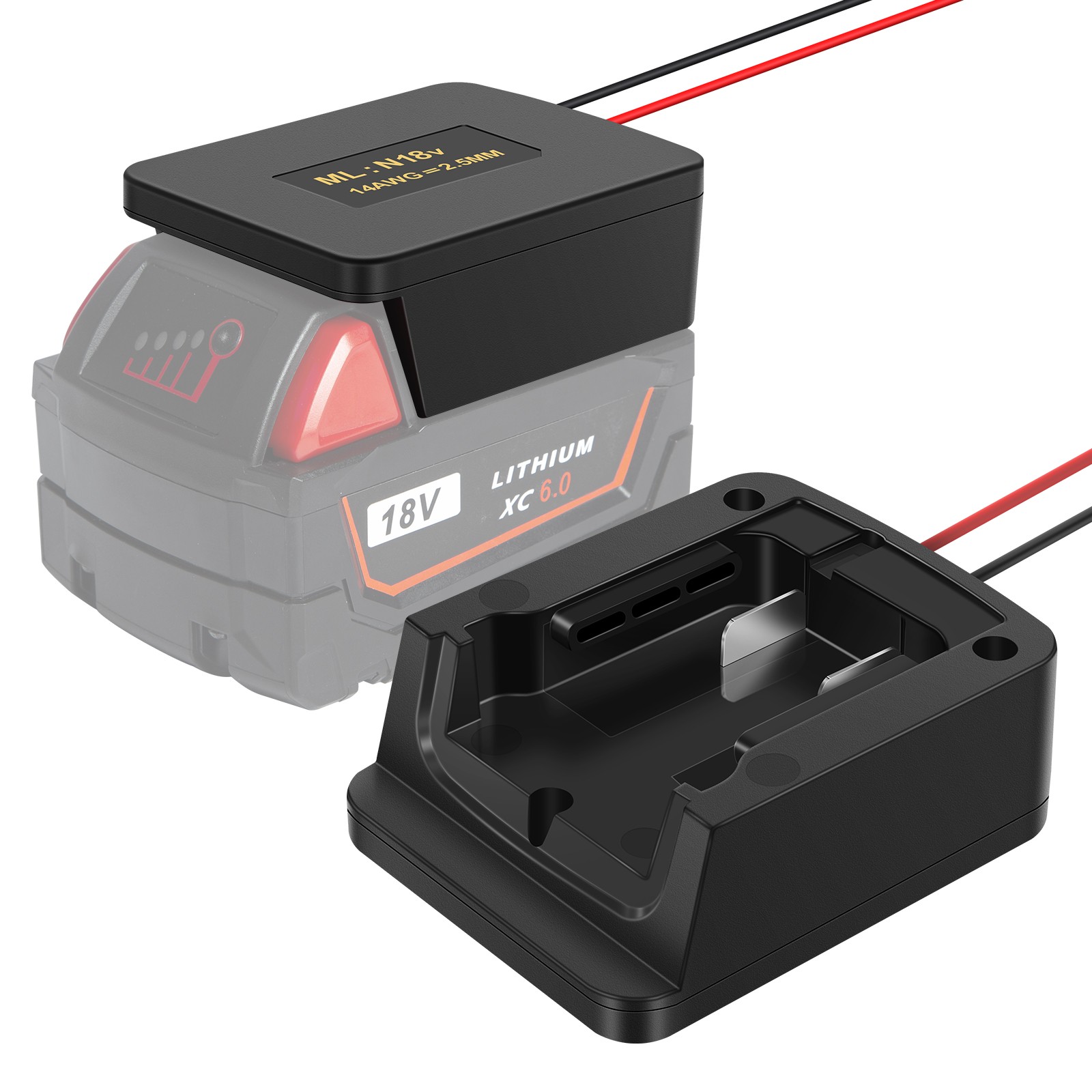 DIY Power Wheels Adapter Connect Compatible With Milwaukee M18 18V Battery Dock