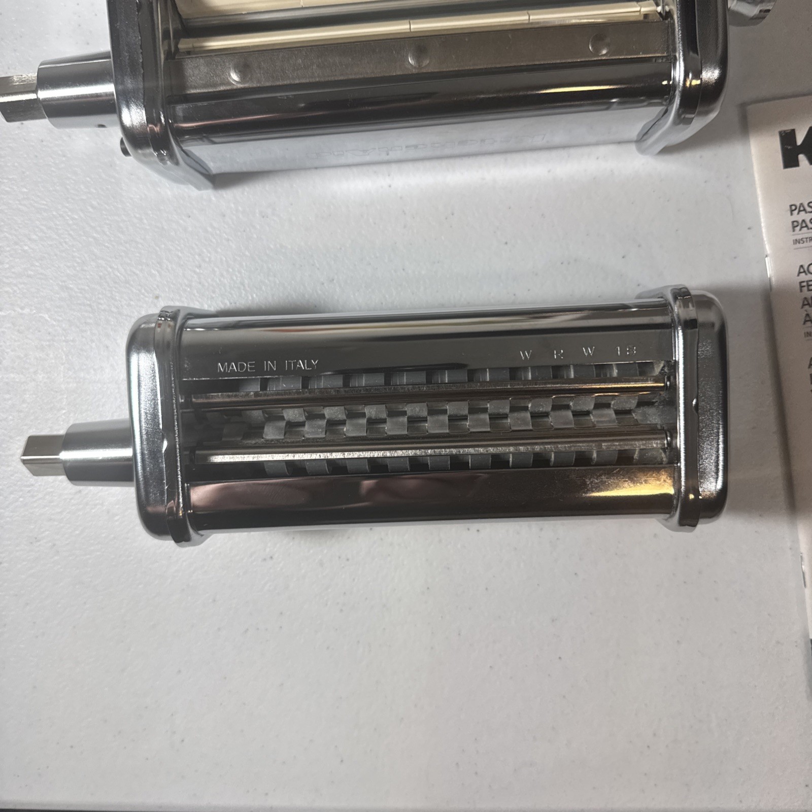 Kitchen Aid 3 Piece Pasta Roller & Cutter Made in Italy Read Description