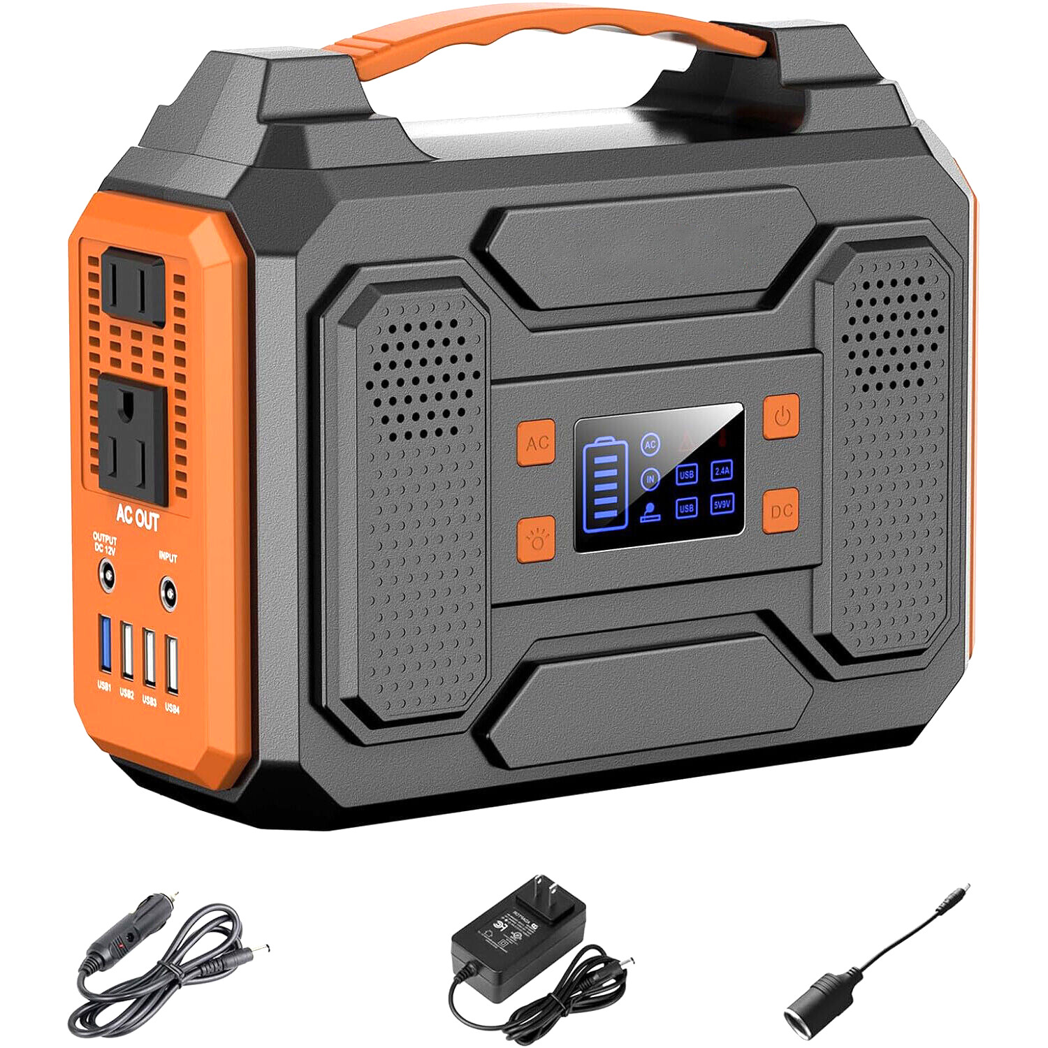 Portable Power Station 300W 280Wh 110V AC DC Solar Generator For Camping CPAP RV