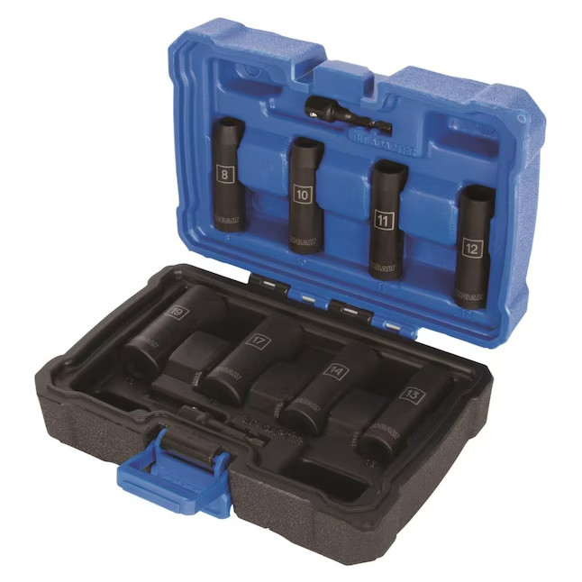 Kobalt 10 Pc Metric Deep Impact Socket Set 3/8″ Drive 6 Point w/ Case NEW