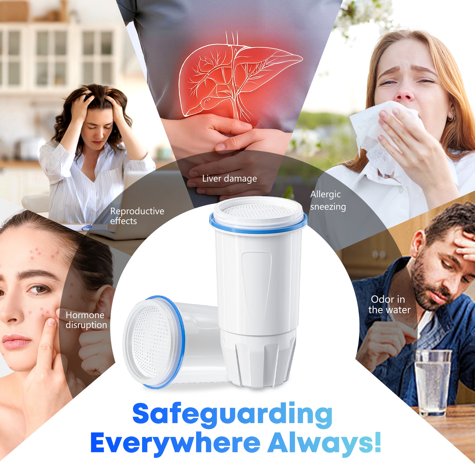 Zero Pitcher Water Filter Replacement 5-Stage 3 Pack Fit ZR-001 ZR-004