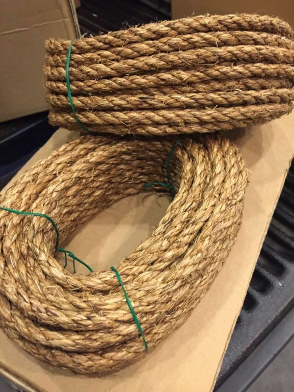TWO PCs 3/8″x 50′ Natural Manila Hemp Rope 100’ Total