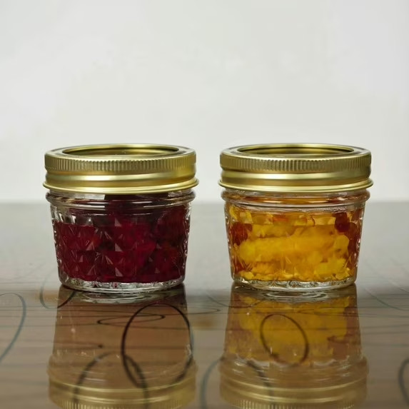 Mainstays 4 oz Mason Jars Lids and Rings 12-Pack Mini Glass Jars