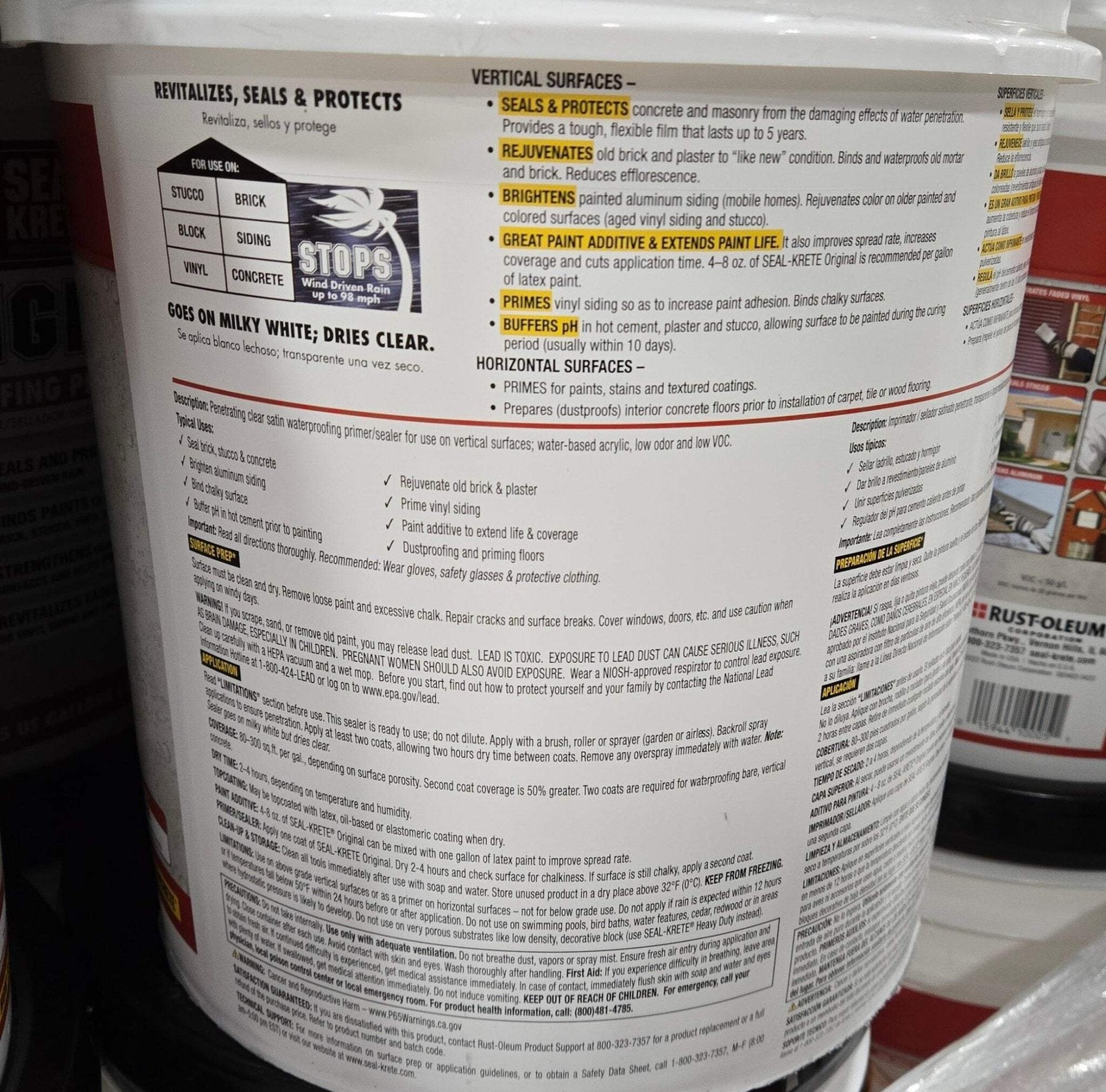 Seal-Krete 5 Gal. Original Waterproofing Primer Sealer Clear Basement Gallon Buc