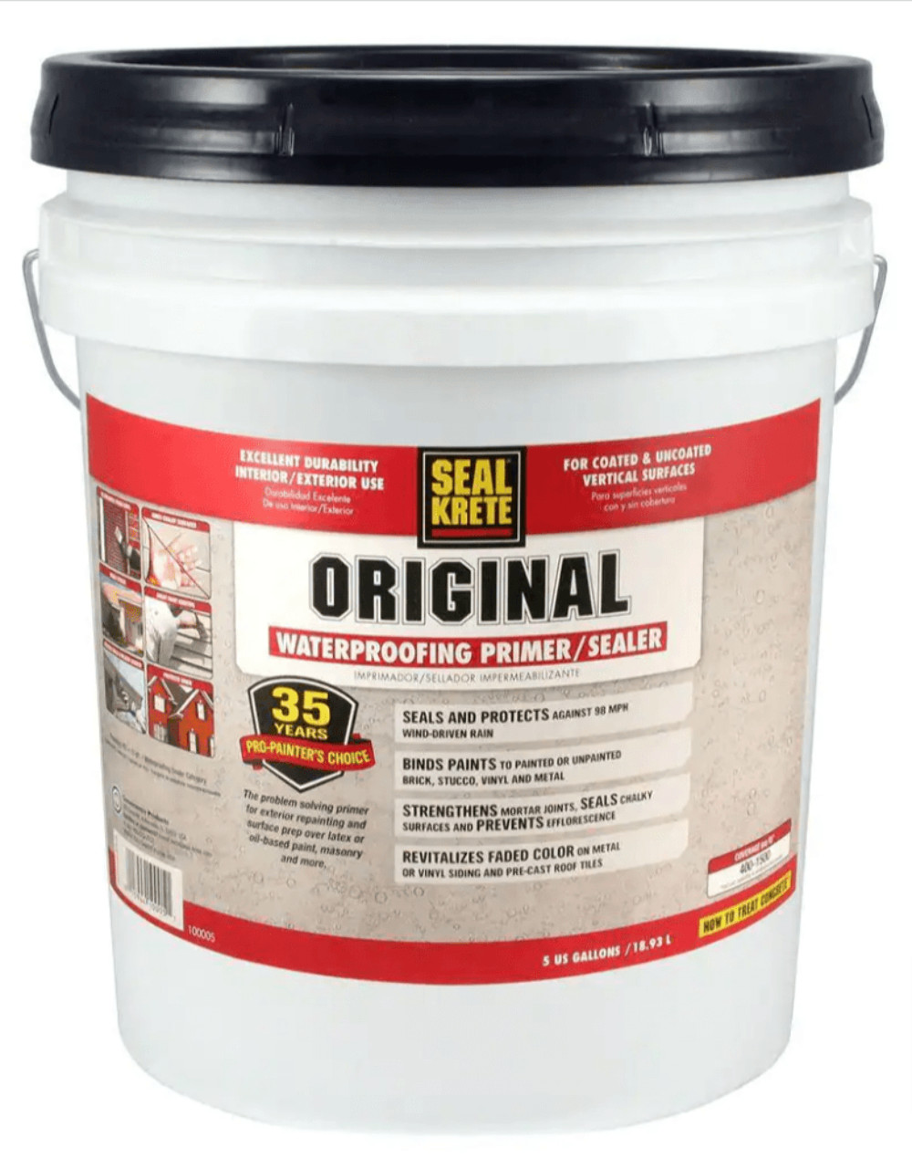 Seal-Krete 5 Gal. Original Waterproofing Primer Sealer Clear Basement Gallon Buc