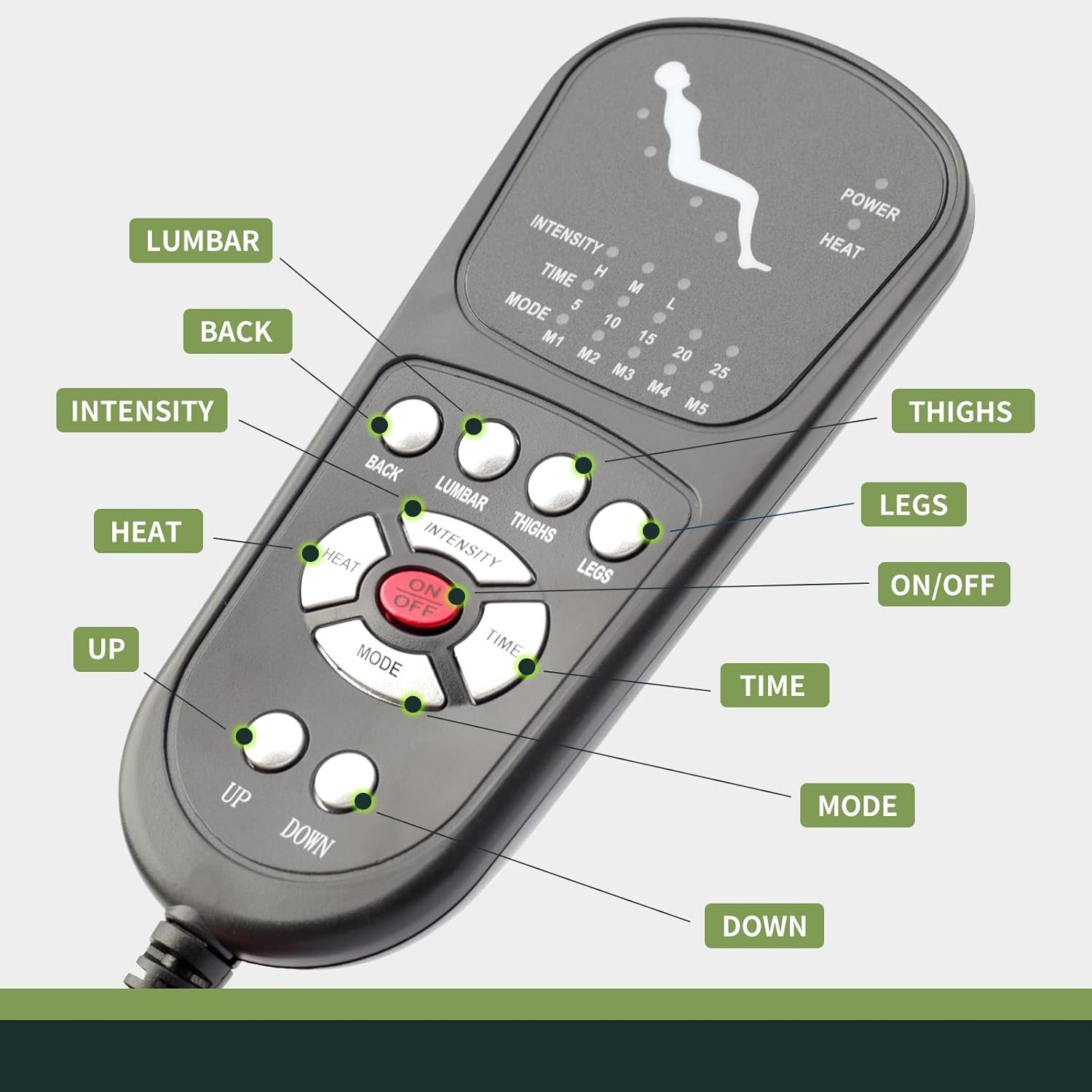 3 Pin Replacement Massage Function Remote Handset Controller for Recliner Lift C