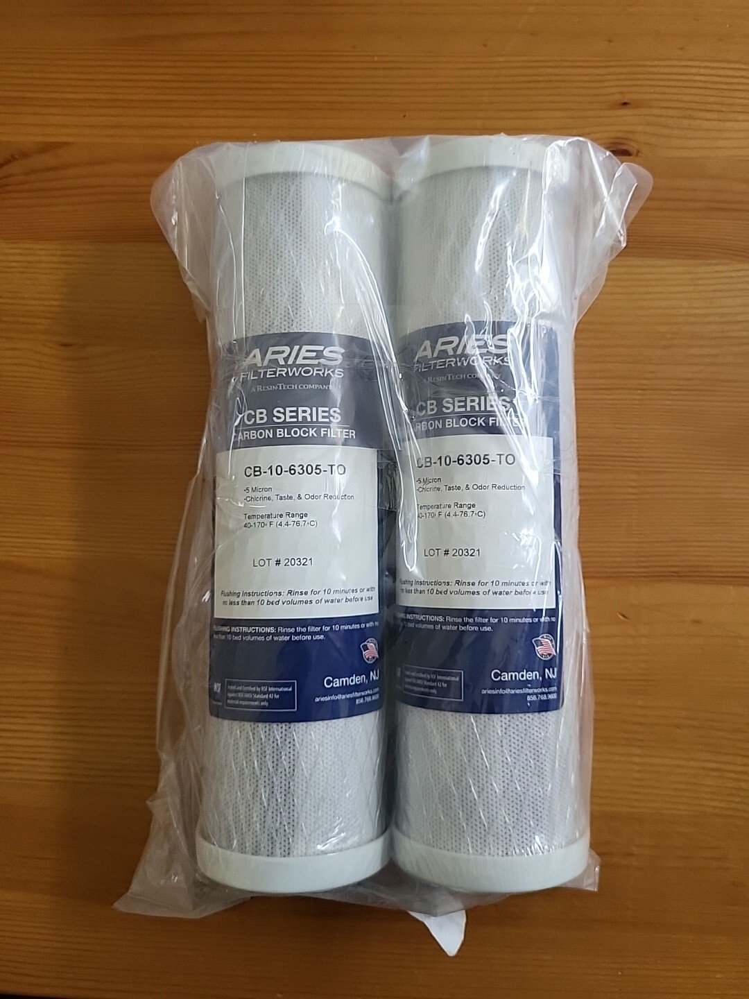 Aries 2-PACK CB-10-6305-TO 9.75″ x 2.5″ Carbon Block – Chlorine, Taste & Odor