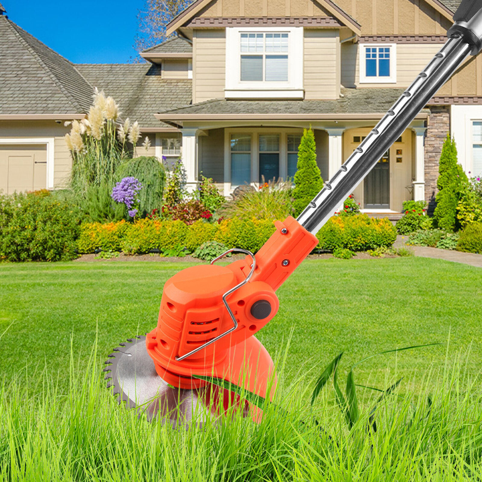 21V Weed Eater with Wheels Cordless Battery Weed Wacker with Charger+2*Batteries