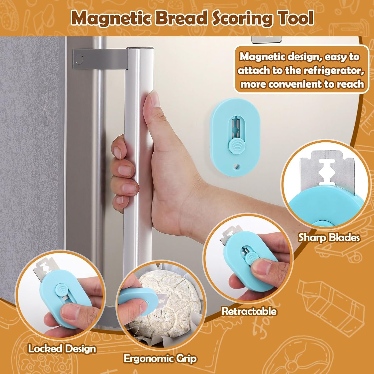 Retractable Bread Scoring Knife with Patterns Booklet – Ultimate Baking Aid