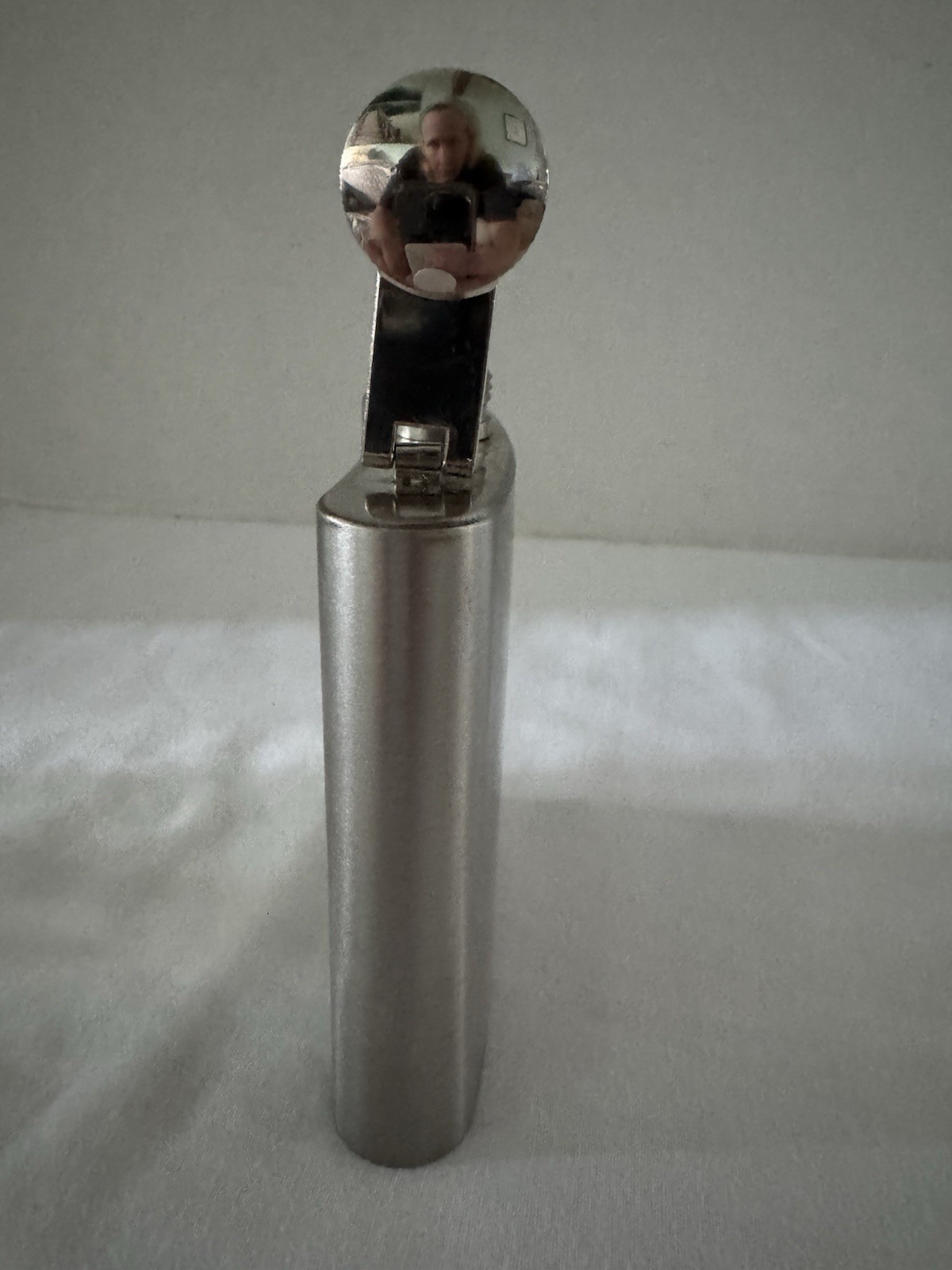 Classic Stainless Steel Flask w/Attached Screw On Lid