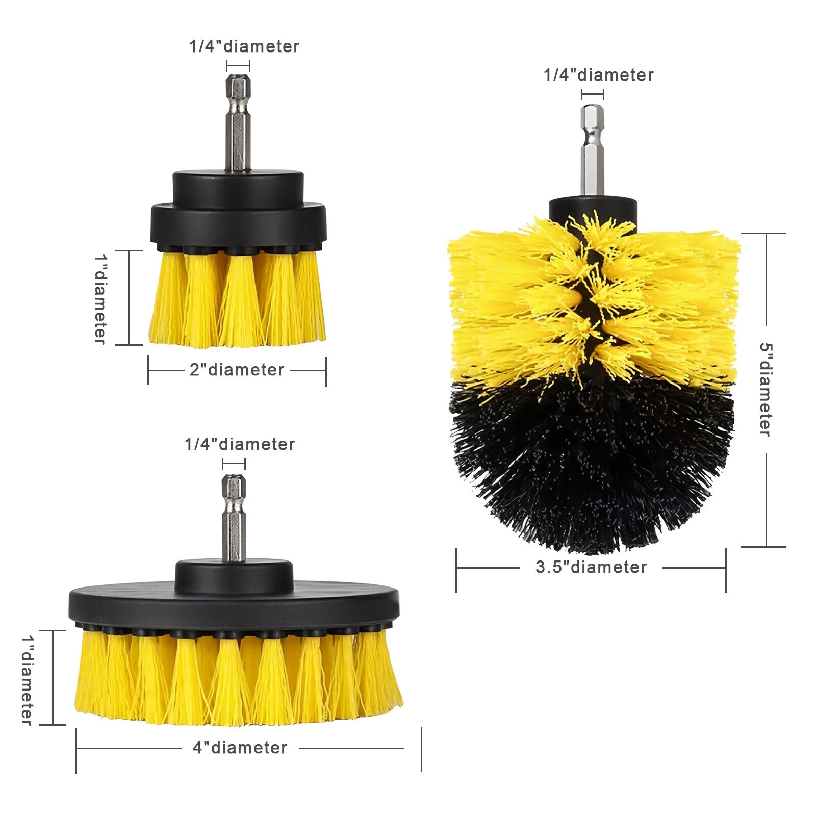 Drill Brush Set 3 pc Tile Grout Power Scrubber Cleaner Spin Tub Shower Wall
