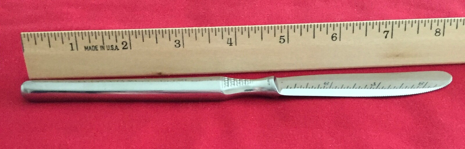 Wilkens Unknown Beaded Bands Slender Handle Dinner Knife 8 1/4″ Stainless Steel