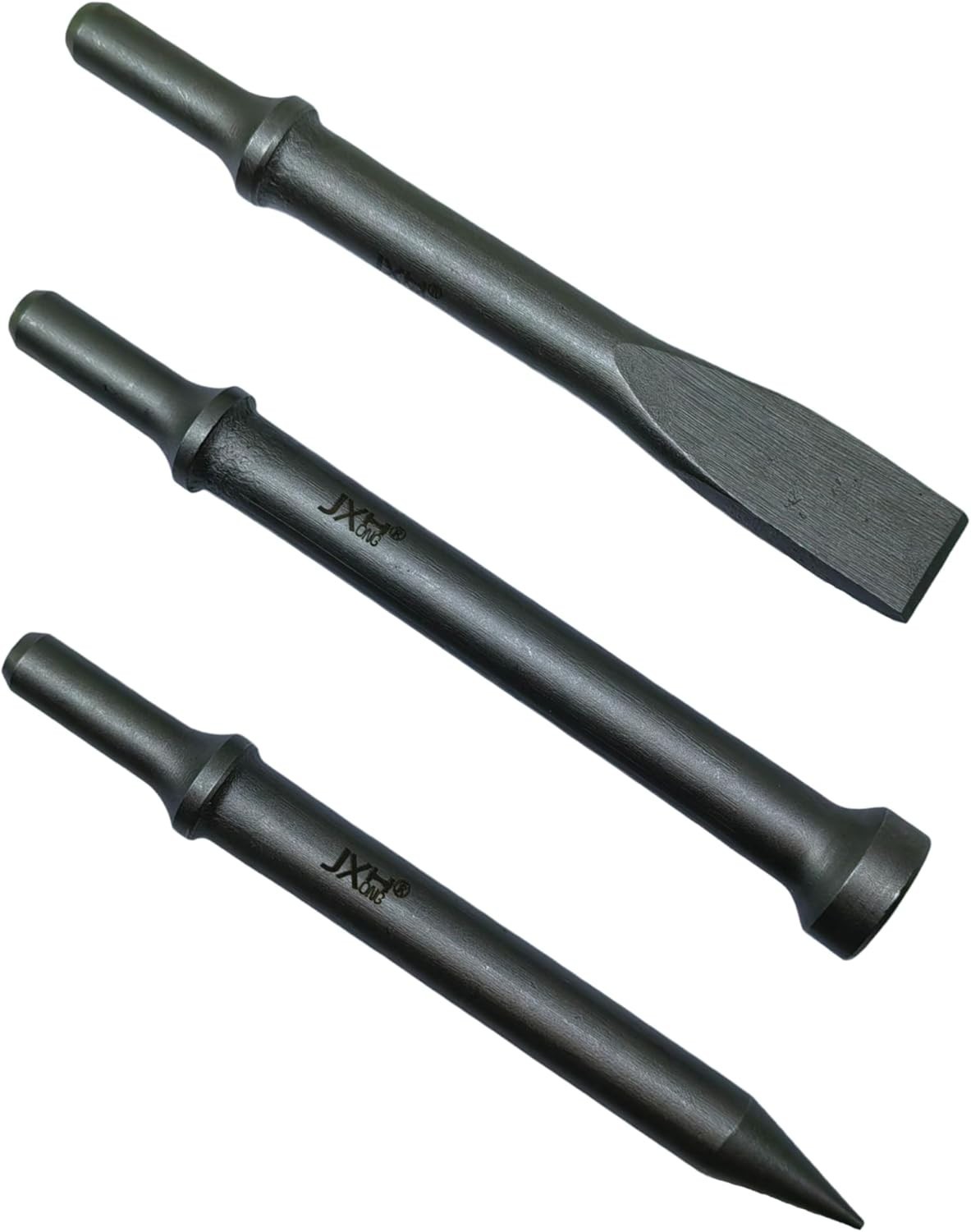 Pneumatic Air Hammer Bit Set, 3-Piece, 0.498″ Shank, 7.1″ Long Cr-Mo Alloy Steel