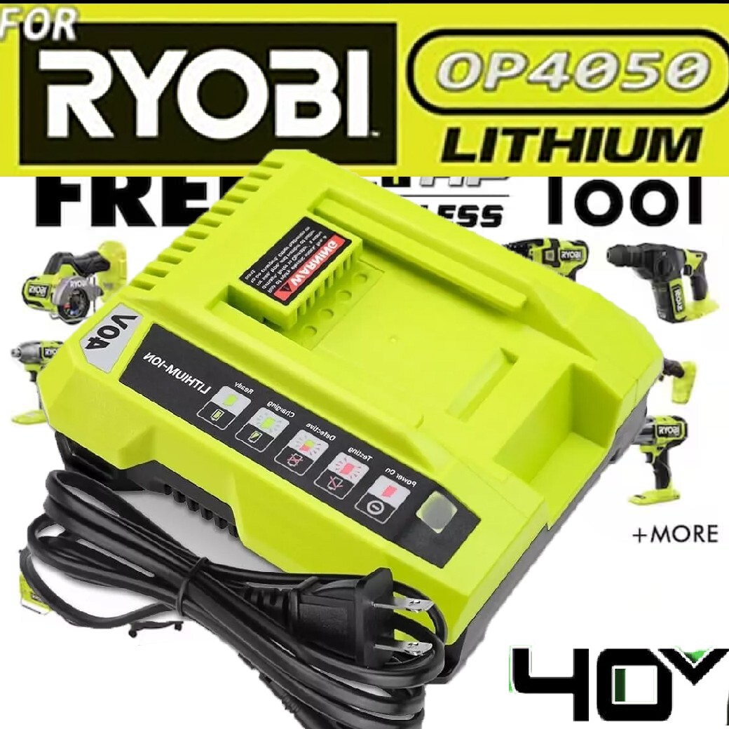 For Ryobi 40V Rapid OP401 Charger 6.0Ah Battery 40 Volt Lithium OP4050 OP40602