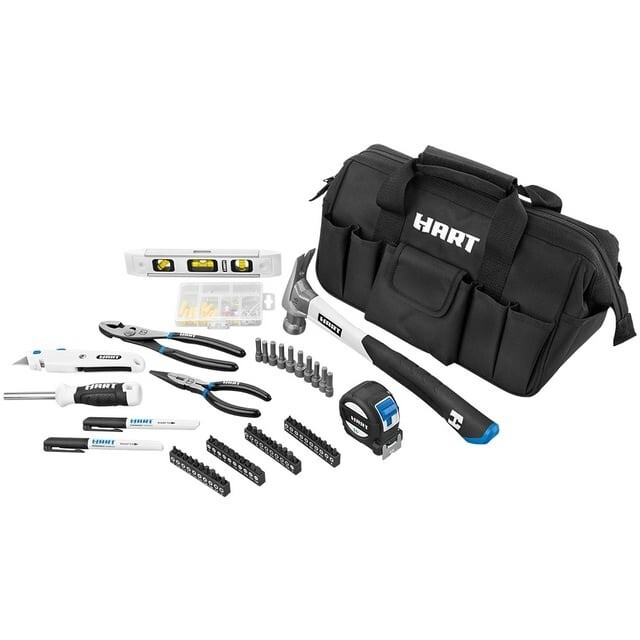 NEW HART 90-Piece Household Tool Kit with Tool Kit-Bag-HHTK001