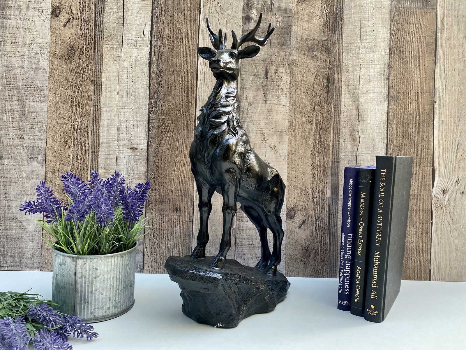 Stag Deer Reindeer Antlers Figurine Decorative Ornament Sculpture Large 41cm