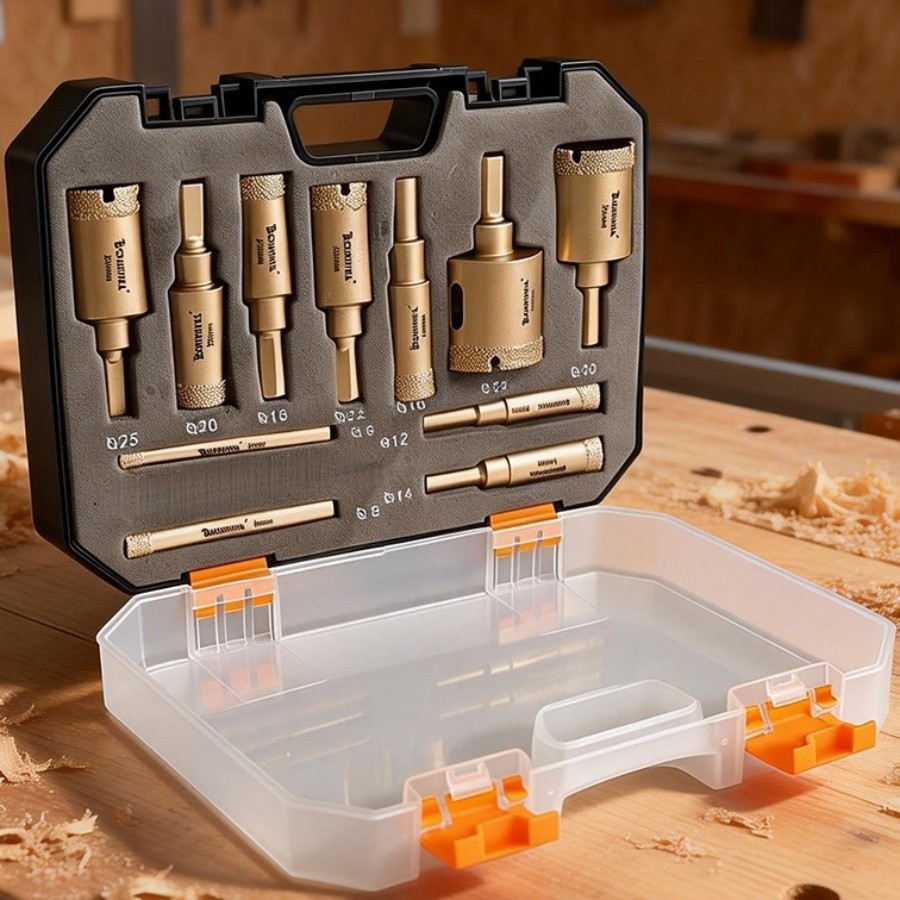 BOURVILL-5+6PCS Drilling tool kit – Suitable for drilling on dry-cut tiles, gran