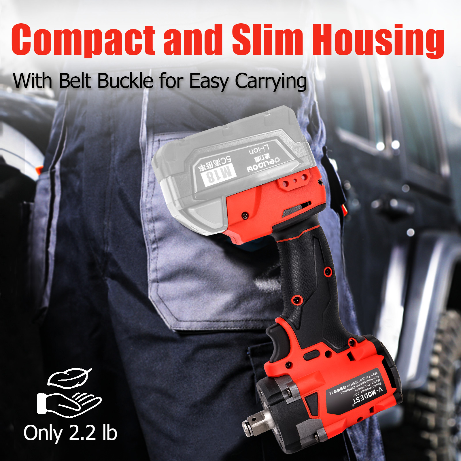 Compatible Milwaukee M18 Fuel 18V Battery Brushless Cordless 1/2″ Impact Wrench