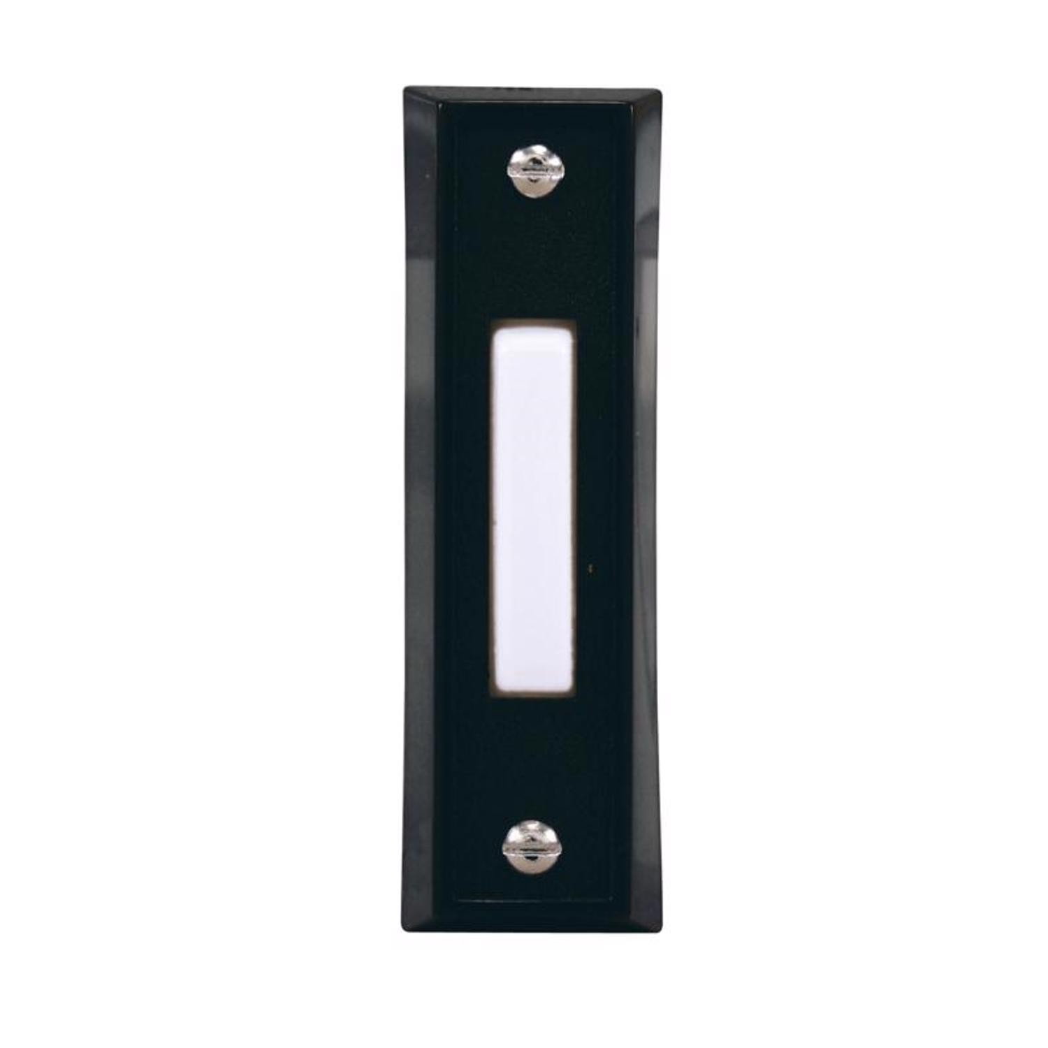 Heath Zenith SL-664-03 Black Wired Pushbutton Doorbell 2.89 Hx0.08 Wx0.74 D in.