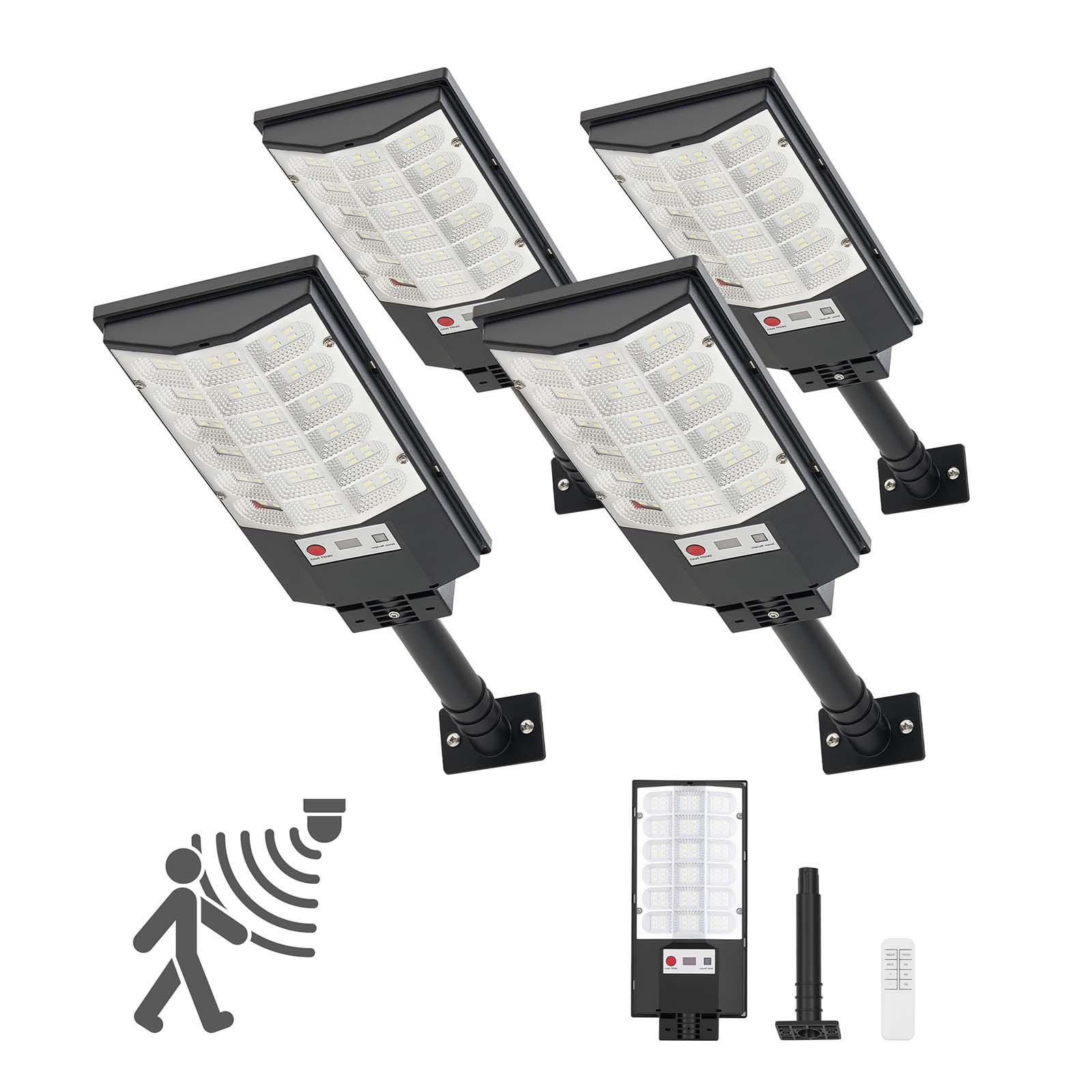 Uimoso 500W Outdoor Solar Street Lights,50000LM LED Lights,Dusk to Dawn,Set of 4