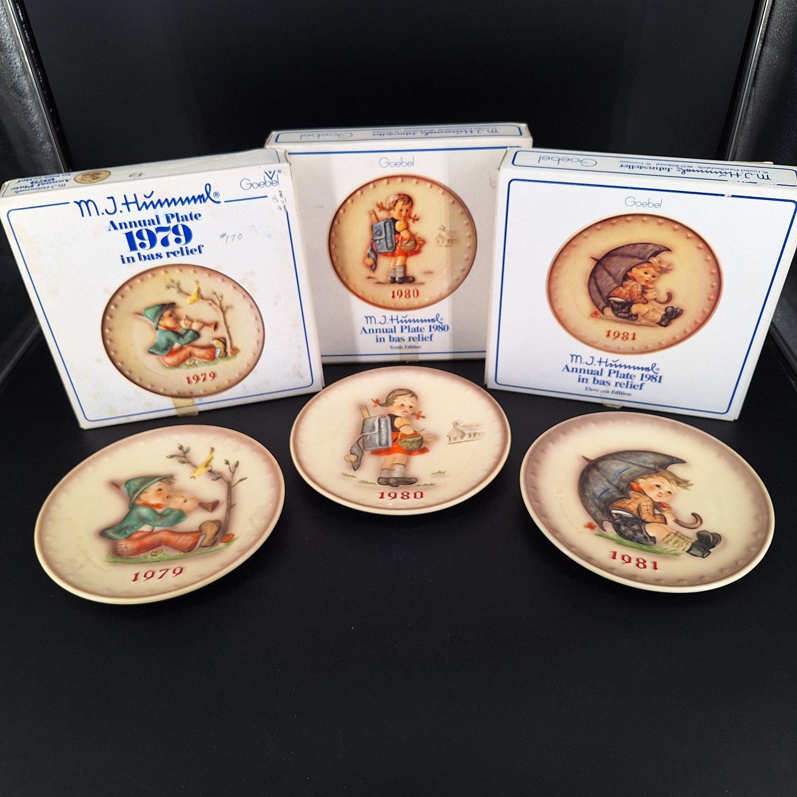 Lot of 3 Years 1979/80/81 Goebel MC Hummel West Germany Annual Plates Vintage