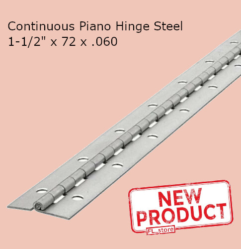 Continuous Piano Hinge Steel 1-1/2″ x 72 x .060 Full Surface Nonremovable Pin