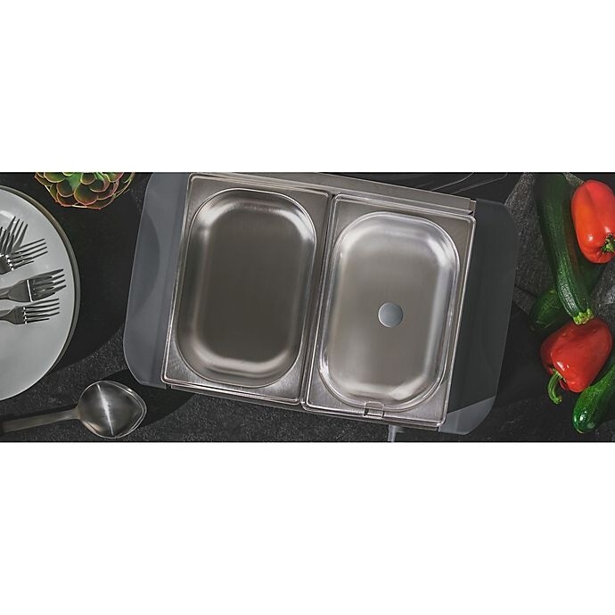Crux 2 X 1.5 Qt. Double Buffet Server Dishwasher safe parts 3 Temps Warming Tray