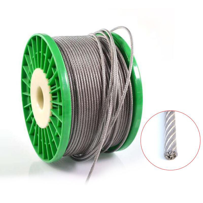 PVC Clear Coated Steel Wire Rope Cable 0.6mm 1mm 3mm 4mm 5mm 6mm 8mm 10mm 12mm