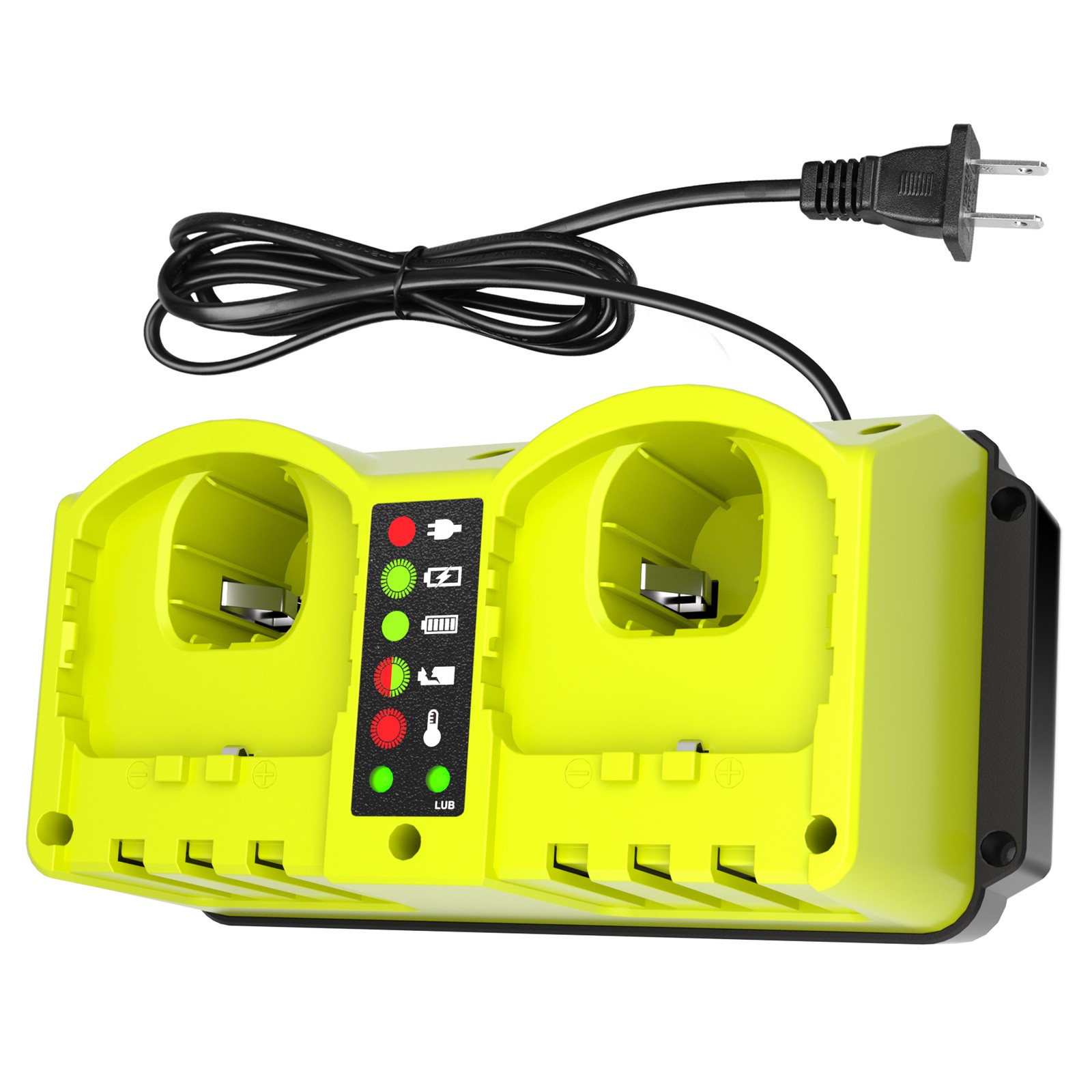 Portable Dual Ports Fast Charger Replace P117 for Ryobi 18V Battery P107 P108