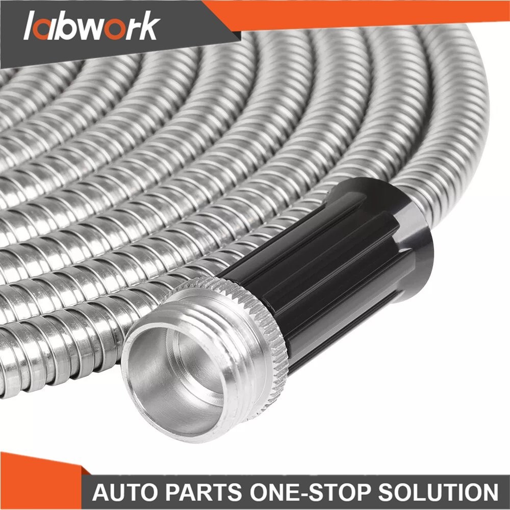 Labwork 25/50/75/100FT Lightweight Stainless Steel Metal Garden Water Hose Pipe
