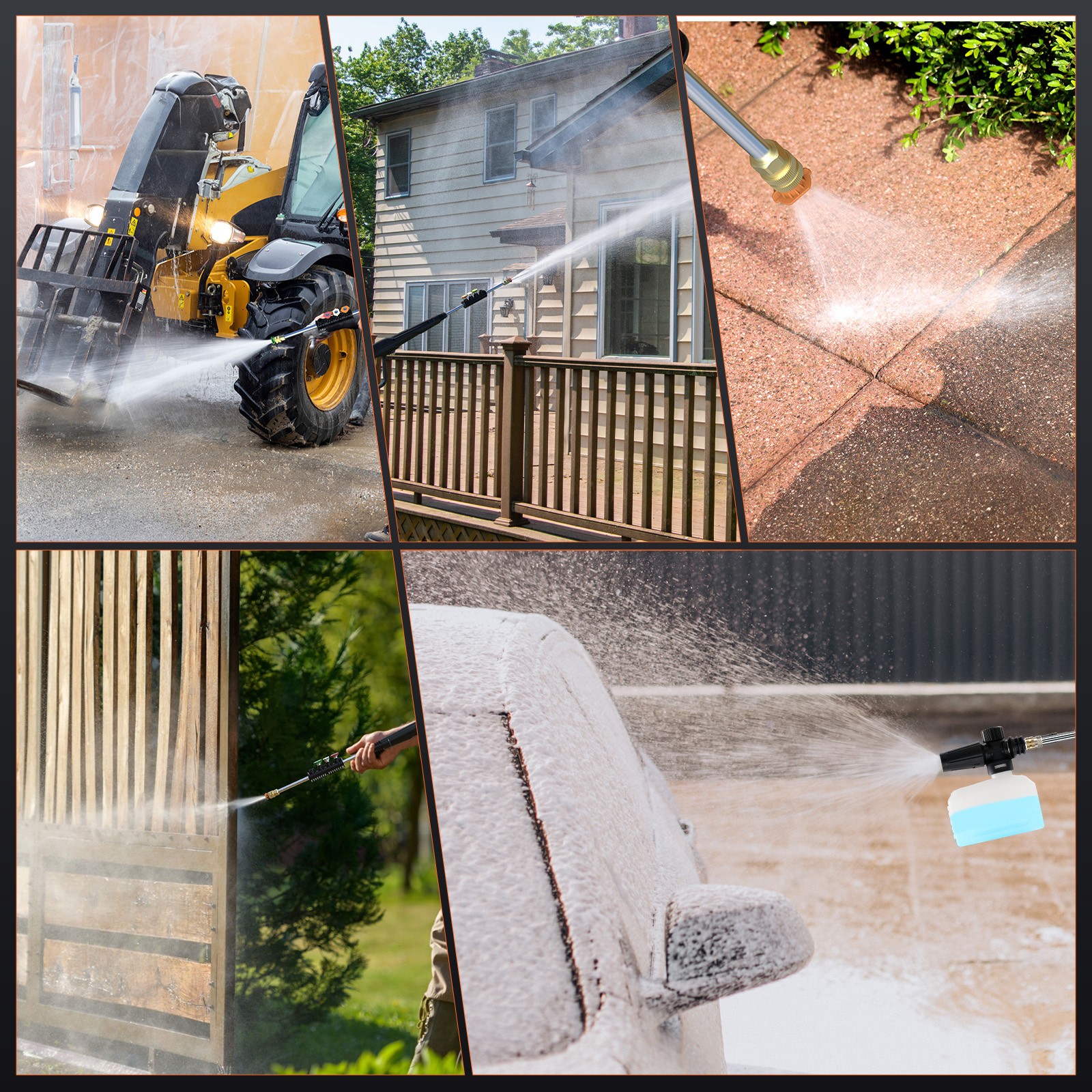 5000PSI Electric Pressure Washer Max 3.0GPM Portable Power Washer 4 Quick Nozzle