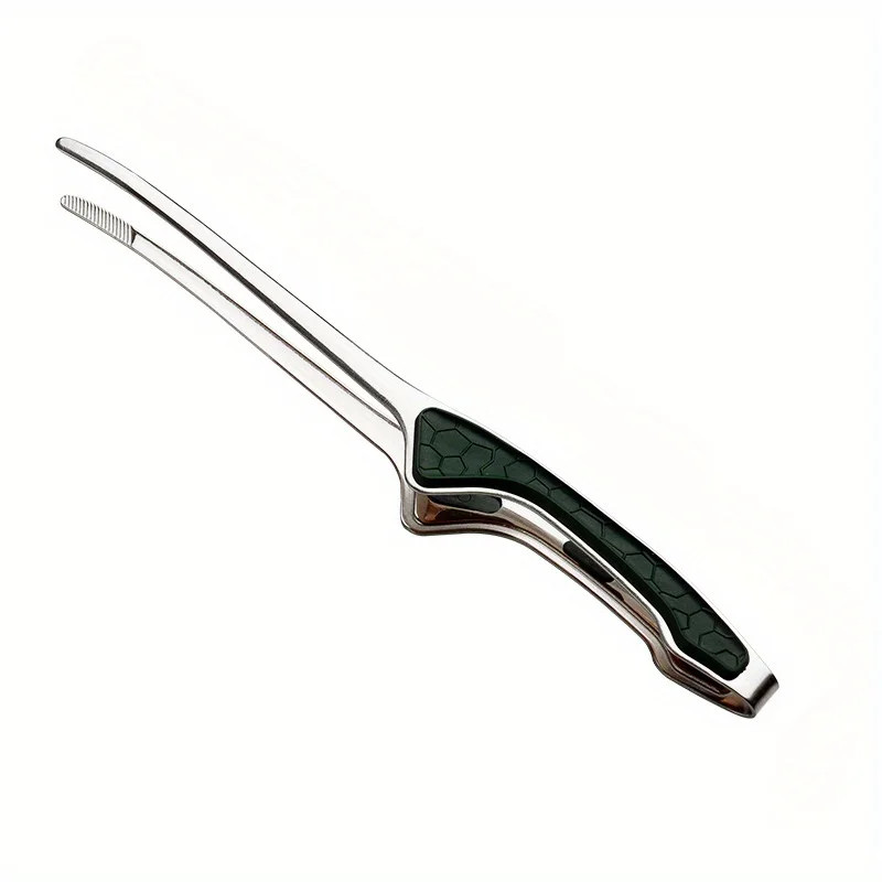 Silver Stainless Steel BBQ Tongs Non Slip Easy Clean Reusable Cooking Utensils f