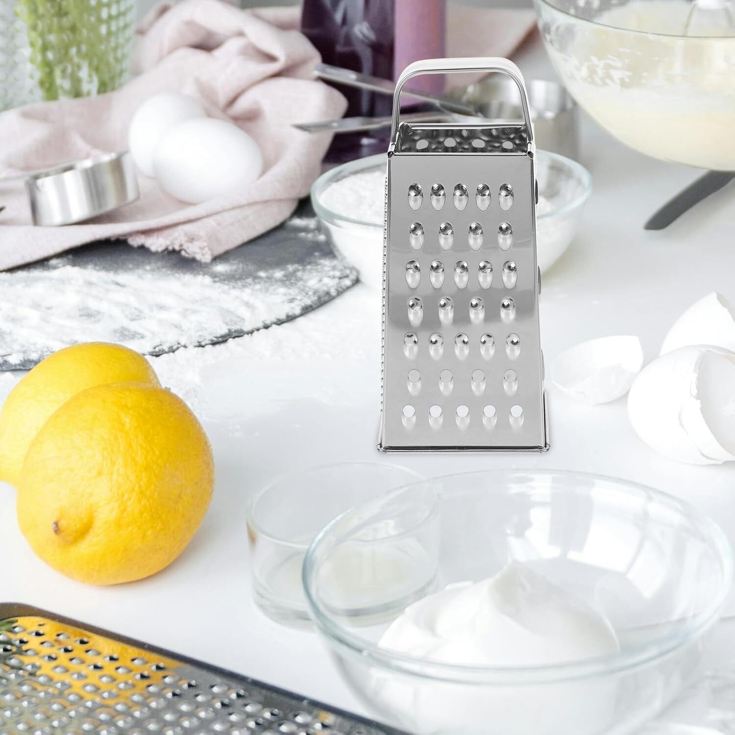 Kitchen Stainless Steel 4-Sided Box Food Grater Vegetable Cheese Slicer Shredder
