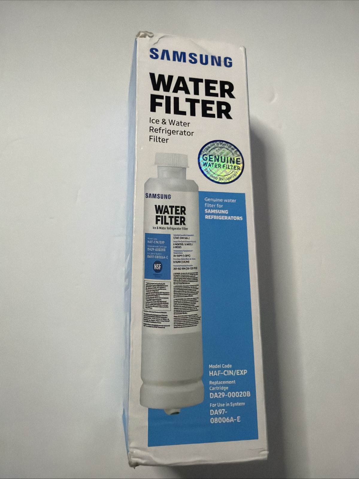 Samsung DA29-00020B HAF-CIN/EXP Refrigerator Ice & Water Filter Genuine Carbon