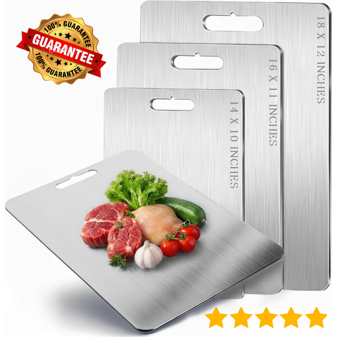 Titanium Cutting Board Set of 3, 100% Pure Titanium Cutting Boards for Kitchen