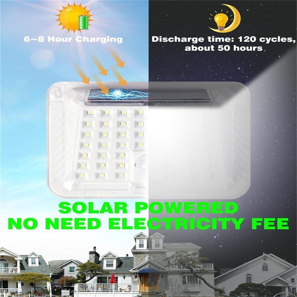 PFCTART 90 LED Solar Wall Light Outdoor Garden Motion Sensor Security Flood Lamp