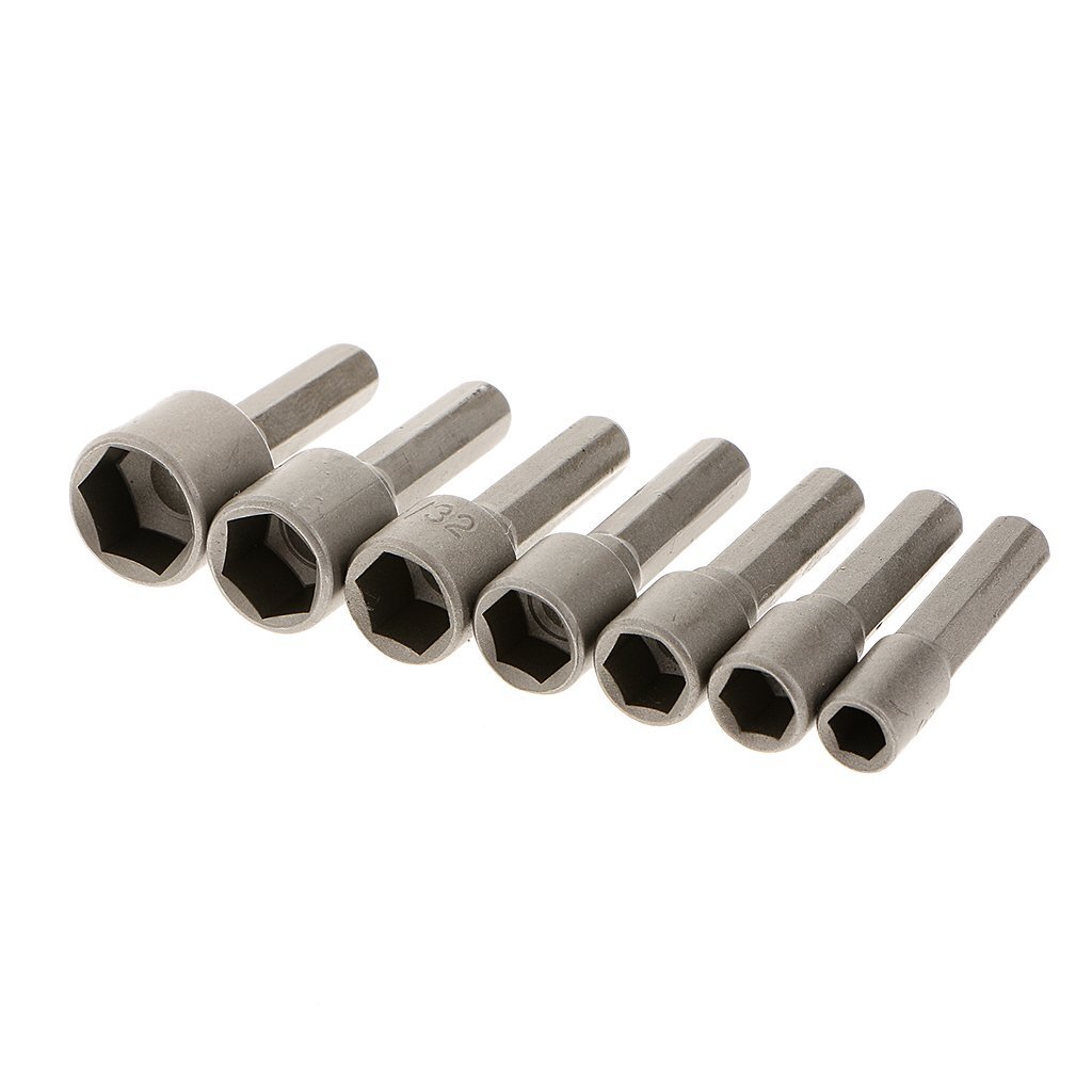 14PC POWER Nut Driver Drill Bit Set Socket Bit Adapter metric & SAE Socket for W